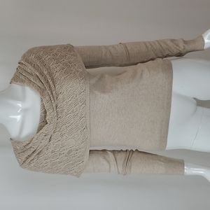 Angel Of The North Beige Off The Shoulder Sweater